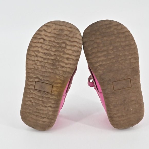 ANGEL Toddler Girl Ruffle Scalloped Mary Jane Pink Closed Toe Ankle Strap Size 6 - Picture 8 of 12